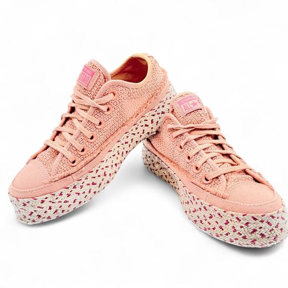 Chuck Taylor Platform Espadrille Shoes Women 5.5 All Star Rose Gold Free People‎ - Picture 6 of 10